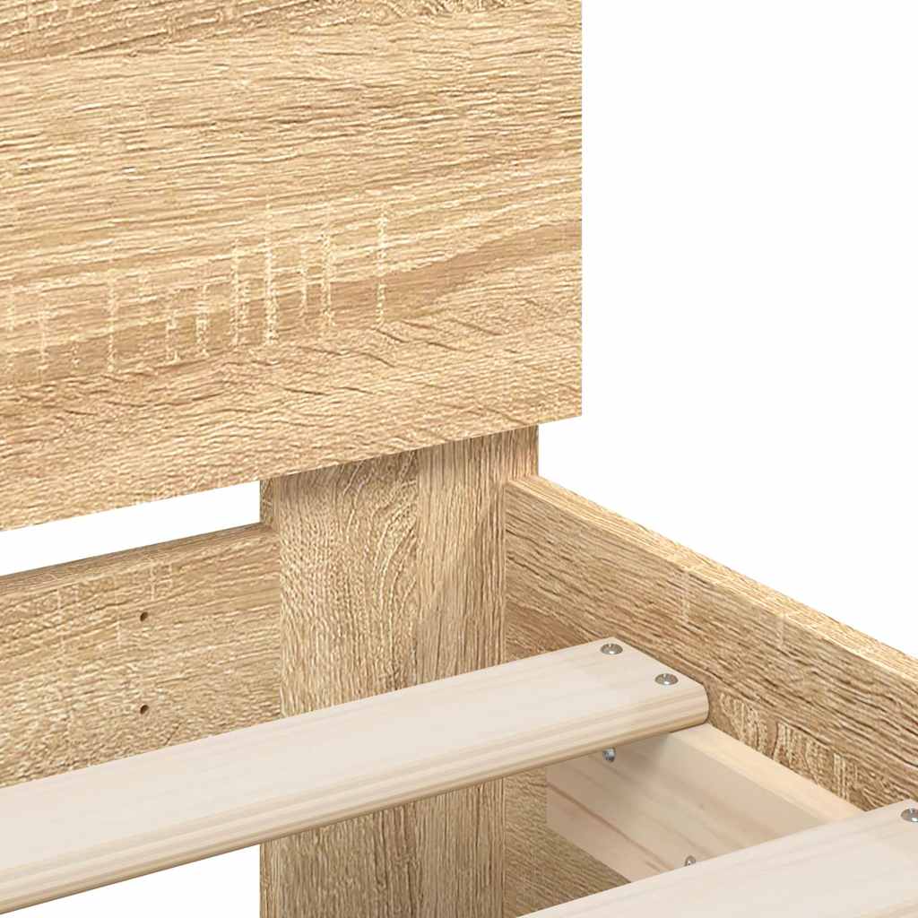 Bed Frame without Mattress with Headboard Sonoma Oak 75 x 190 cm