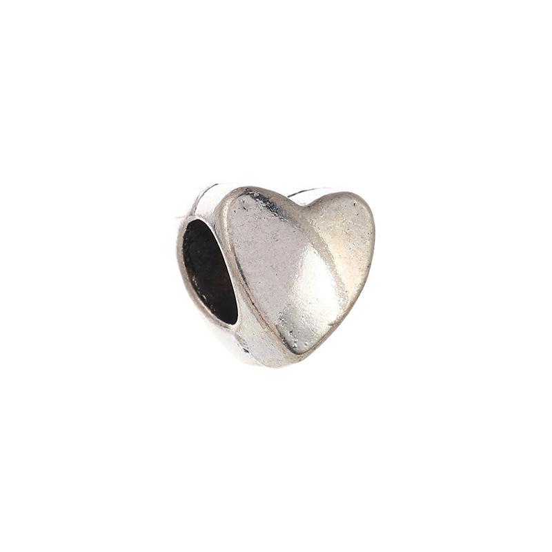 Diy Handmade Ancient Silver Tibetan Silver Jewelry Accessories, Multi-Style Pentagram Love Hole Beads, Bracelet, Alloy Bead Spacer Beads