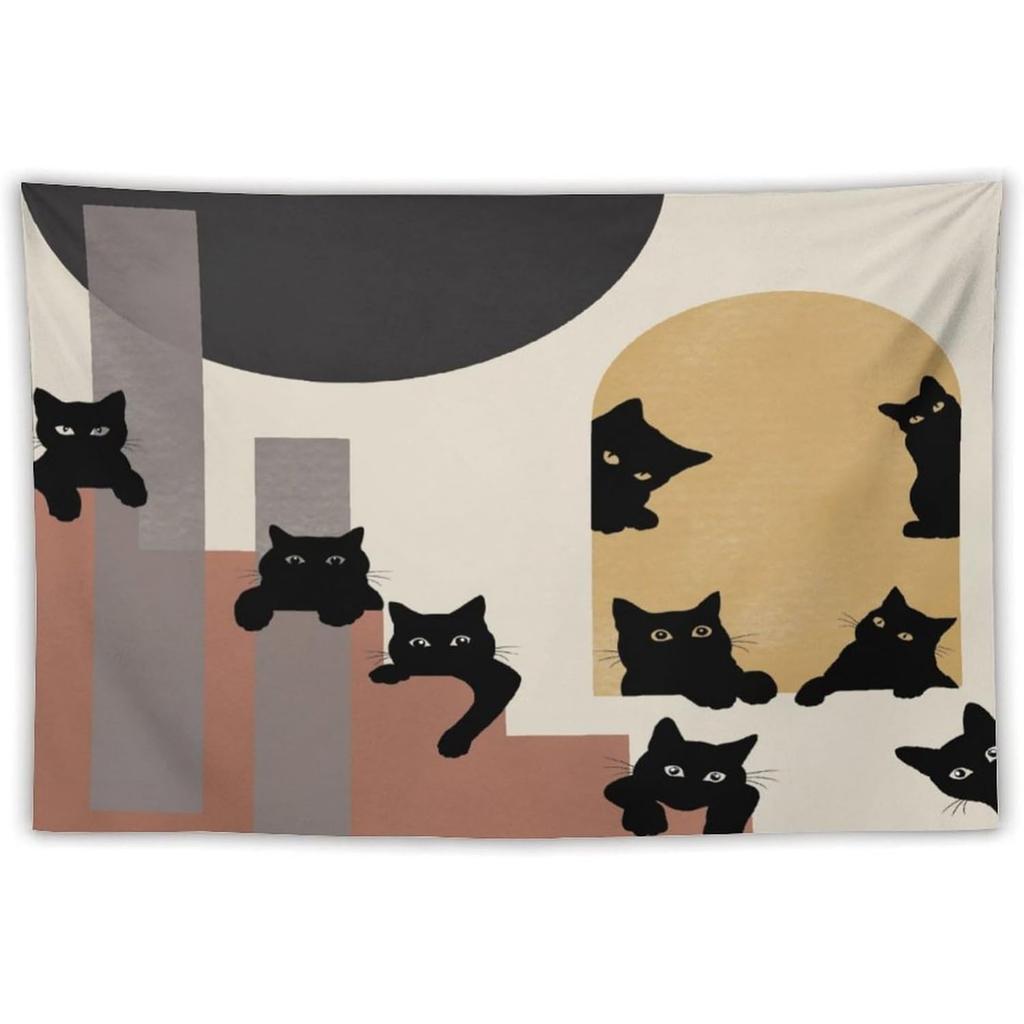 1pc Modern Cat Print Tapestry, Made of Polyester, Machine Washable, Suitable for Bedroom and Living Room Décor.