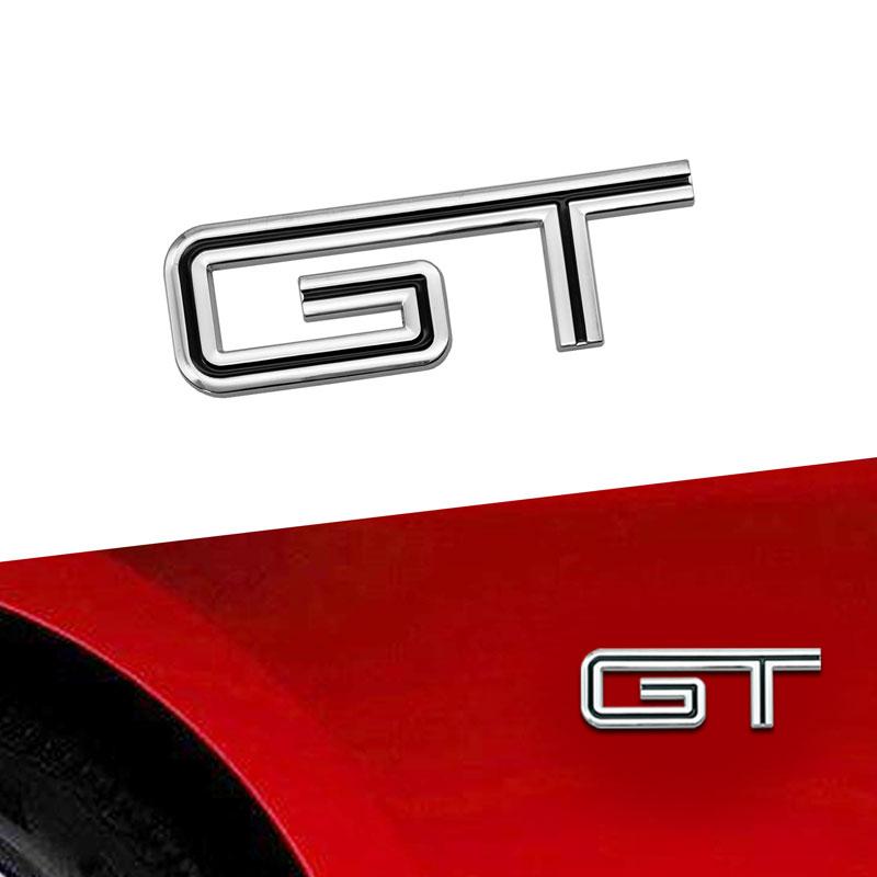 1Pc GT Logo 3D Chrome Metal Car Rear Trunk Logo Decal Badge Sticker For Mustang Shelby GT GT500 GT350 Car Styling Accessories