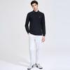 SEPTWOLVES Men's Striped Long-Sleeve Polo Shirt