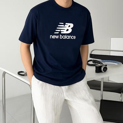 Ess STacked Logo T shirT Navy mT41502 Nny