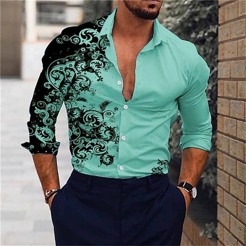 Camicia Rosa alla Moda da Uomo Festa Festa Moda Uomo Manica Lunga Bottoni Collo a Punta Vestibilità Slim Elegante Camicia da Uomo