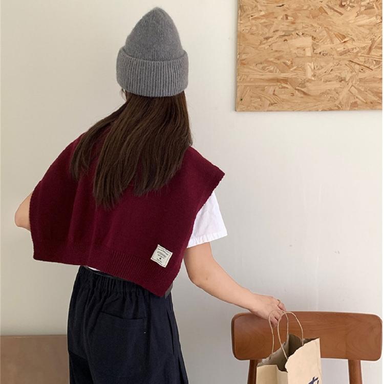 Stylish Cropped Shoulder Wrap Scarf Lightweight Polyester Shawl Elegant Women's False Collar Fashion Outerwear