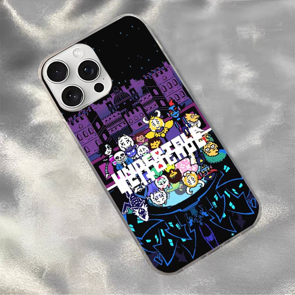 

D-Deltarune Ralsei Phone Case For iPhone 16 15 11 12 13 14 17 Pro Max Plus Silvery Satin Cover Funda iPhone 14pro max