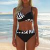 Nouveau Maillot de Bain Une Pièce Bikini Européen et Américain, Maillot de Bain Imprimé Numérique Serré Sans Dos pour Femmes