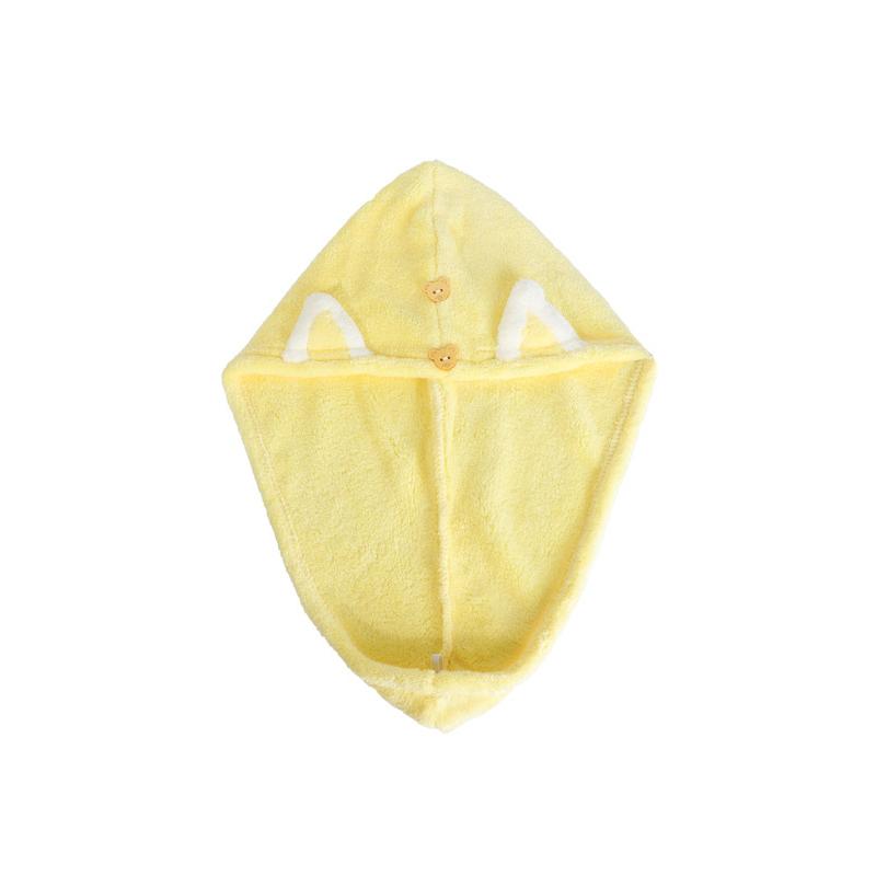 Quick Dry Hair Towels Women And Child Cute Cat  Ear Super Absorption Thicker Microfiber Turban Towels With Bear Buttons