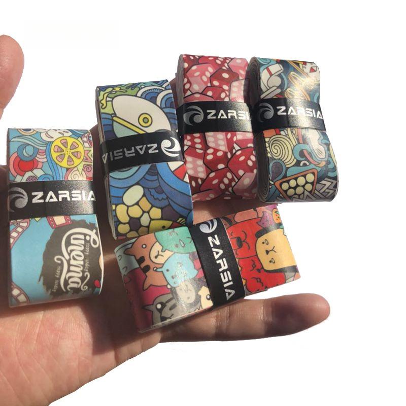 1pc Frosted Print Sweatband 3cm Colorful Mesh Badminton Racquet Grip Adhesive Dry Anti-Slip Sweatband