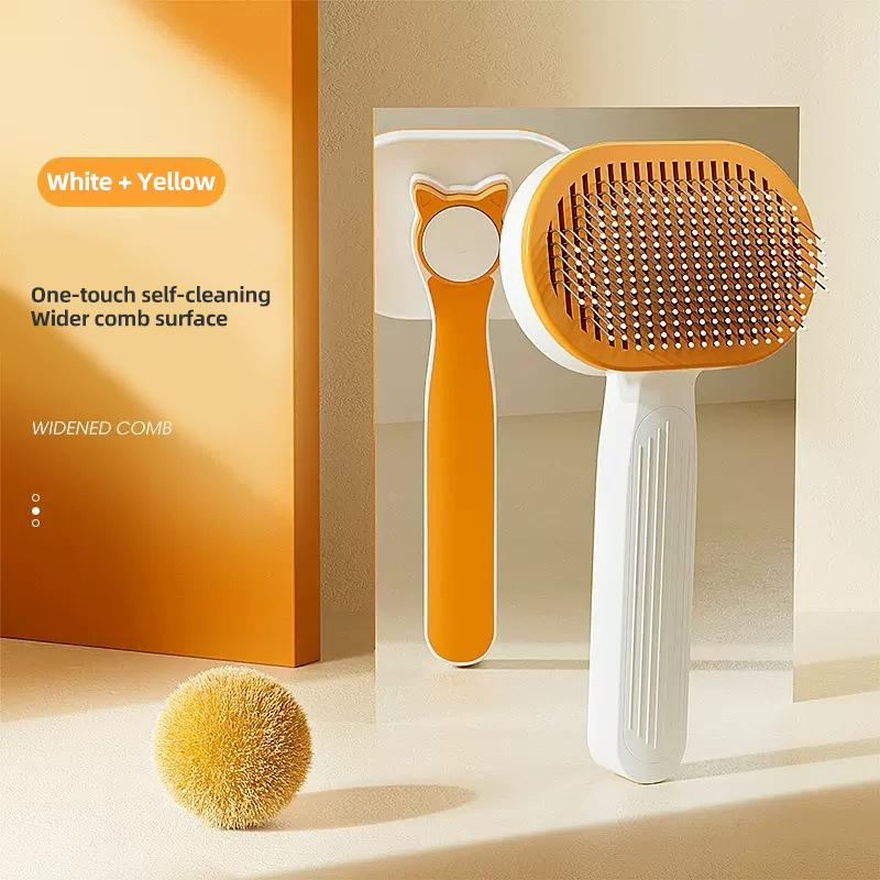 

HOOPET Cleaning Massage Comb Cat And Dog Shedding Grooming Tool One Touch Hair Cleaning Pet Brush for Cats And Dogs