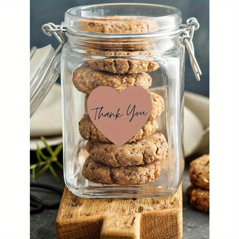 500pcs Roll Heart Shaped Boho Thank You Sticker Roll Suitable For Small Business Self Adhesive Minimalist Elegant Sealing Label Stickers