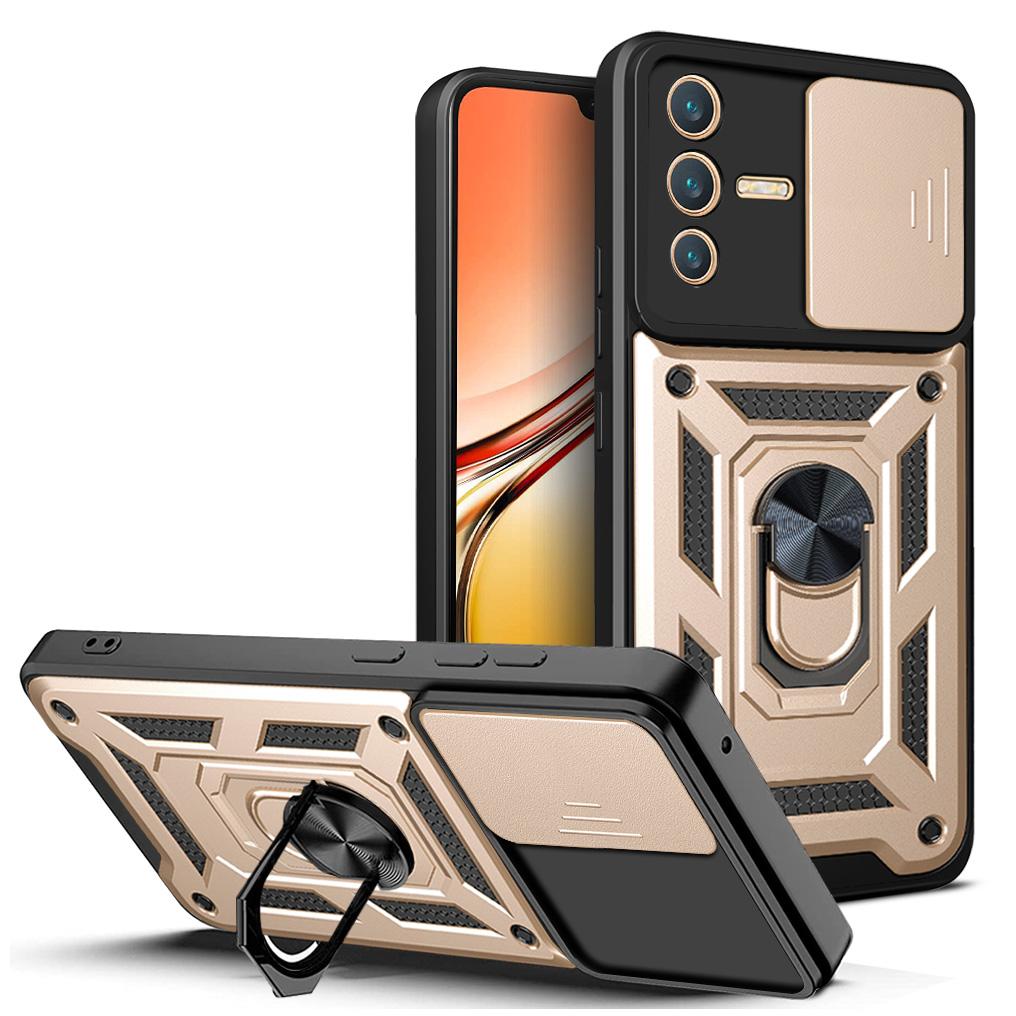 

For Vivo V23 5G Case Vivo V23 Cover Vivo V23E v23 v23e Magnetic Ring Holder Armor Phone Case Slide Camera Protect Back Cover vivo V23e