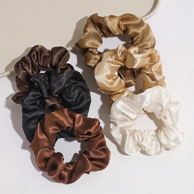1Pc Satin Large Scrunchies Rubber Bands Hair Ties Elastic Simple Pure Color For Women Girls Scrunchies Hair Tie
