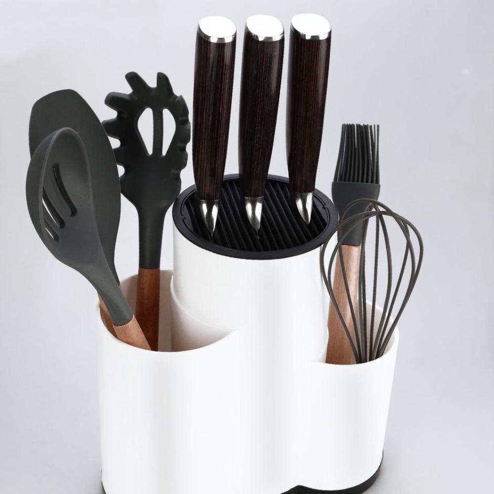 2/3 Grid Kitchenware Drain Rack Universal Flatware Storage Box Knives Holder  Spoon