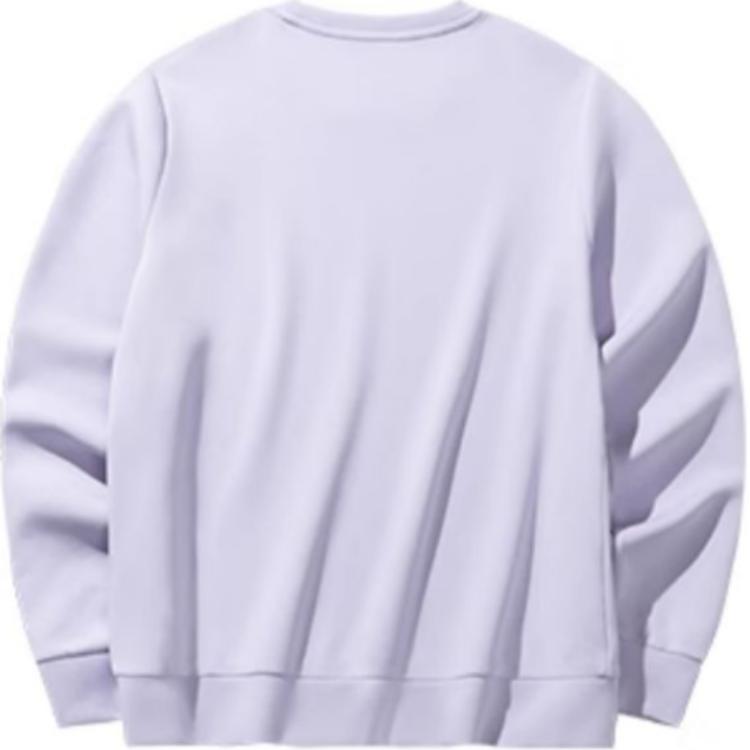 Anta Training Series Letter Round Neck Pullover Sports Long Sleeve Sweatshirt Women Sweatshirt Light-Purple 162447740-1