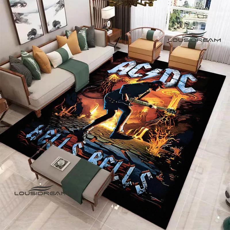 3D Rock Band AC/DC Printed Carpet Yoga Mat Non-slip Carpet Kitchen Mat Room Decor Carpets for Living Room Area Rug Birthday Gift