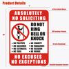 2PC No Soliciting Sign, No Excuses, No Exceptions Do Not Ring Bell Or Knock Sign, 7" X 10" - Aluminum, Funny Door Decoration for Home, Office, Yard,