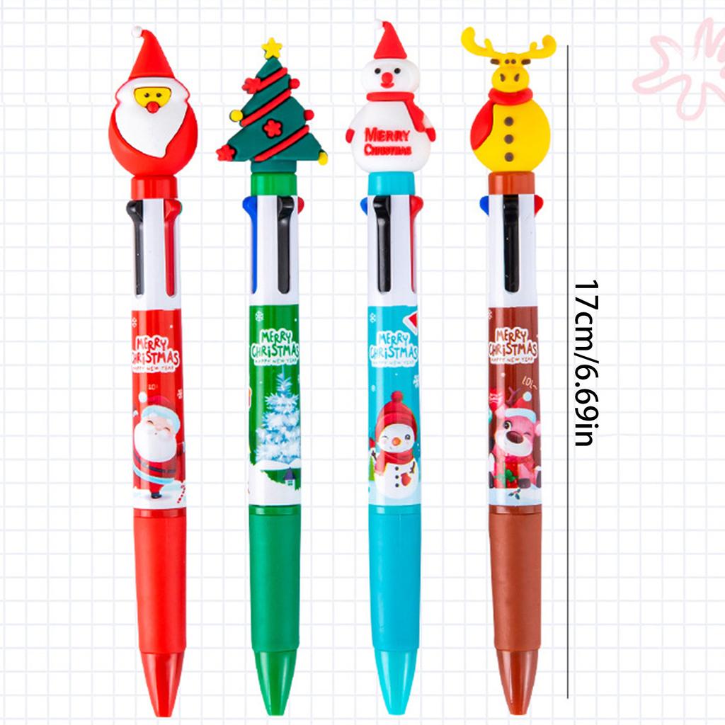 Christmas Multicolor Ballpoint Pen Nice Writing Experience Eye-catching Design Pen Suitable for Student Prize Gift