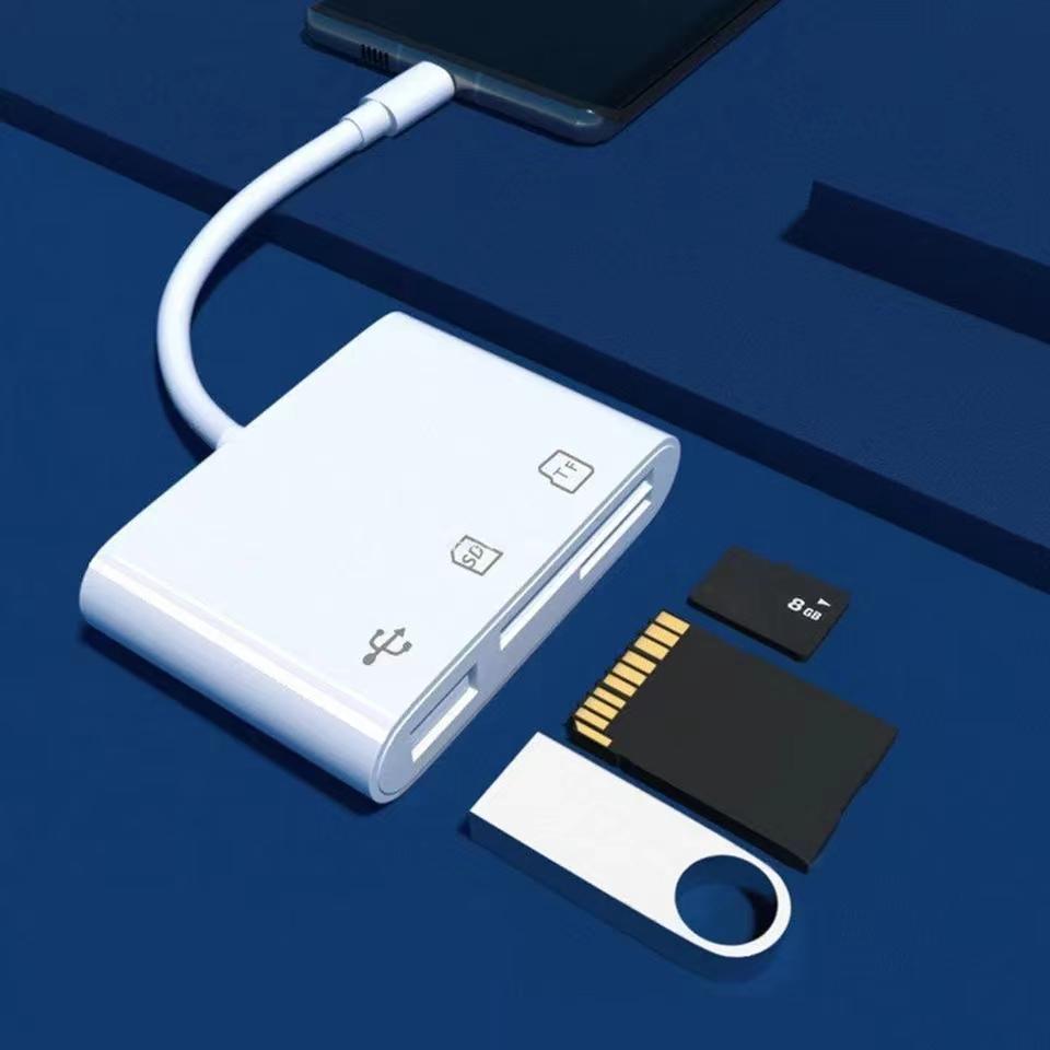 3 In 1 Adapter Type C TF CF SD Memory Card Reader Recorder Compact Flash USB C For Pro Huawei Macbook Device