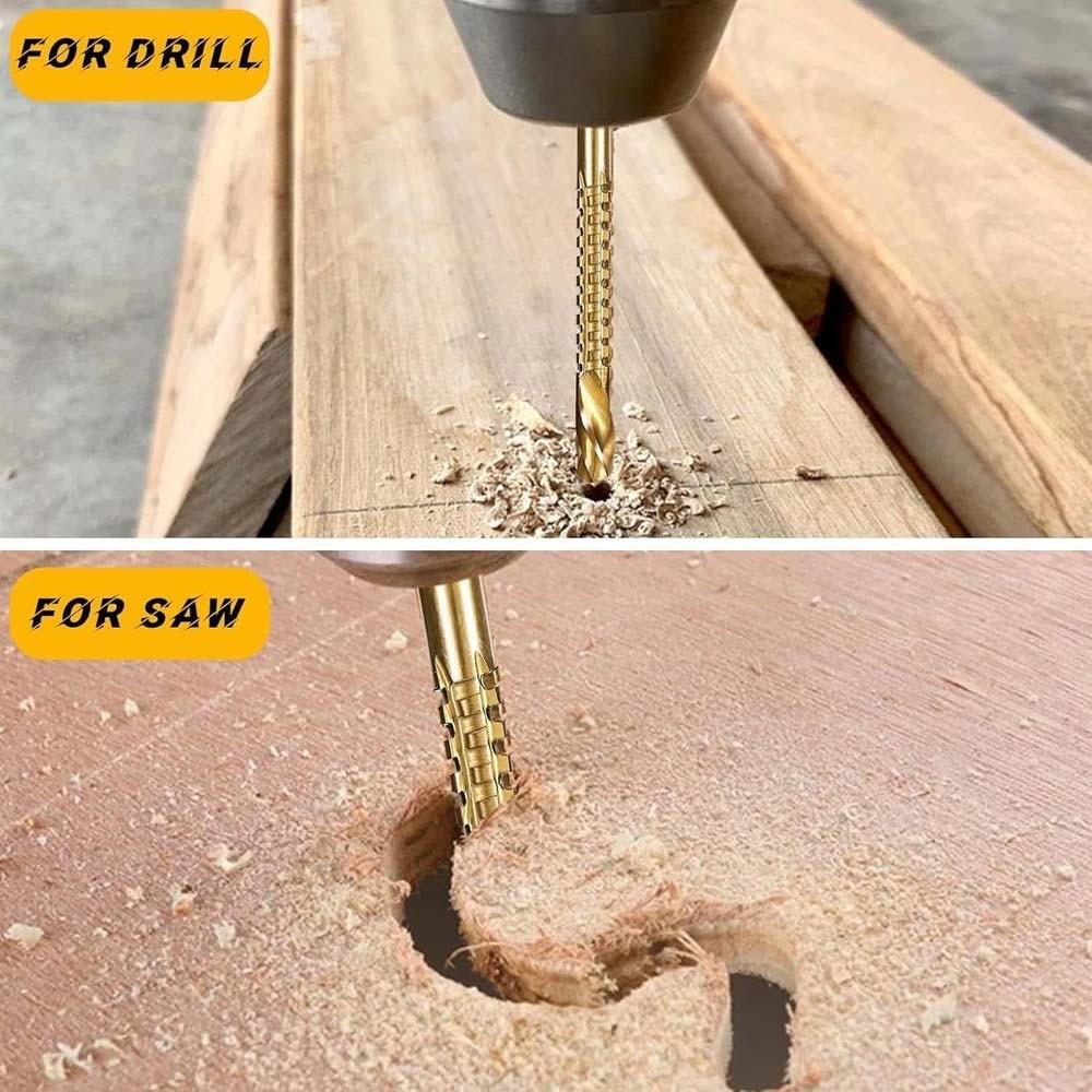6pcs Hole Opening Grooving Drills Multi-functional HSS Drill Bits Twist Bore Bits  Plastic Plate