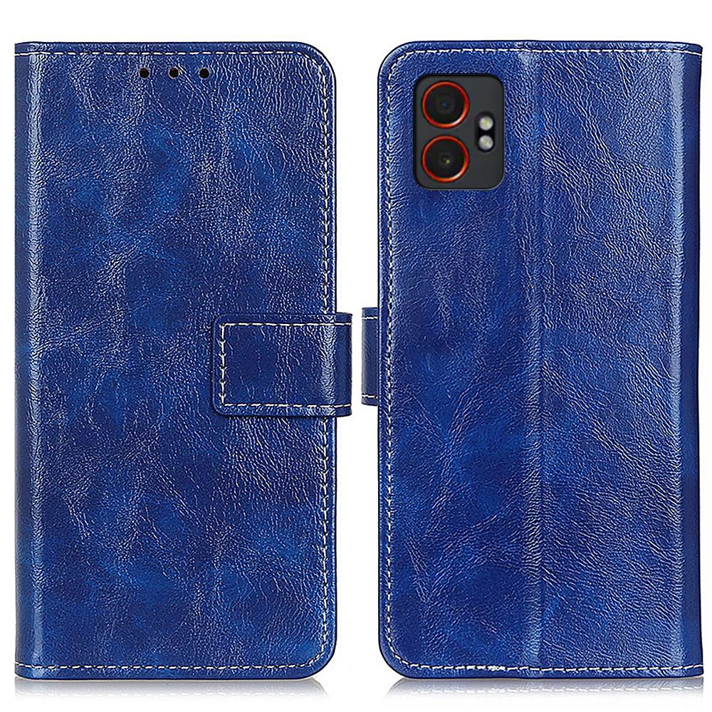 For Samsung Galaxy XCover7 Pro Case Wallet Leather Phone Cover Crazy Horse Texture
