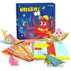 Colorful Origami Paper Kit,108 Sheets Double Sided Vivid Origami Paper 5.5Inch,54 Origami Projects Craft Guiding Booklet for Beginner Training and