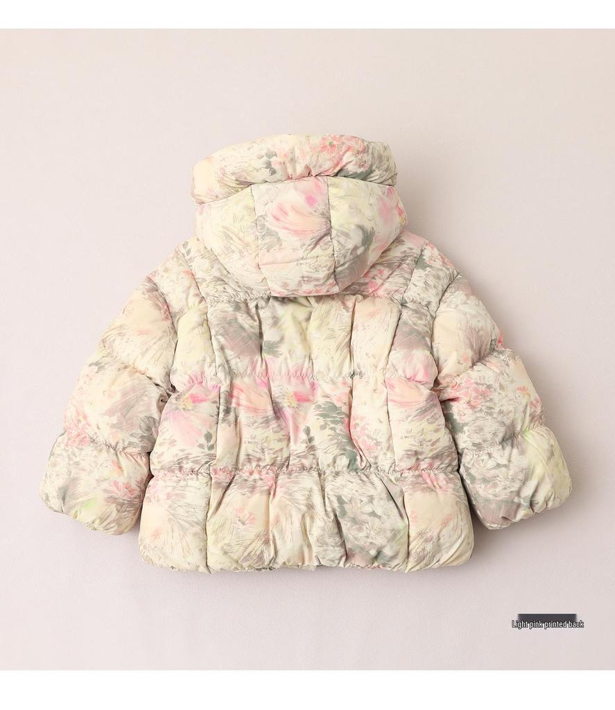 Floral Girls' Down Jacket 2025: Winter Outerwear for Medium & Large Kids, 90% Down