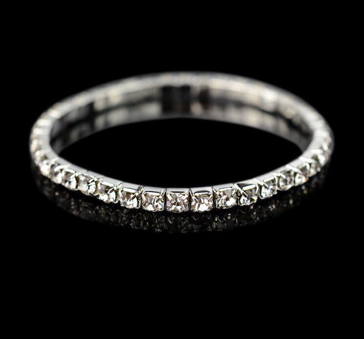 European Princess Style Rhinestone Bracelet - Elegant Elastic Hand Jewelry for Women