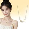 Personalized Cubic Zirconia Brooch Pendant Necklace for Women - Luxurious & Stylish Collarbone Chain Accessory