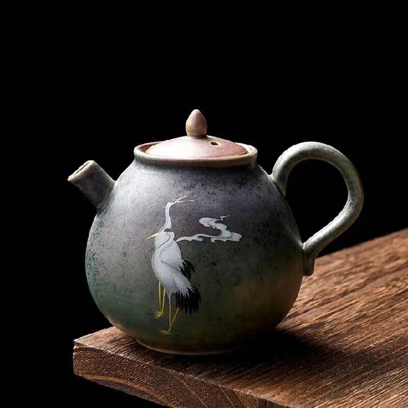 Forni in stile cinese si trasformano in gru colorate, portando buon auspicio. Teiere Western Shi, ceramica grezza, tè Kung Fu