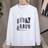 High-End Pure Cotton Men'S Trendy Long-Sleeved T-Shirt Bottoming Shirt Heavy Printing Men'S Clothing Simple And Versatile