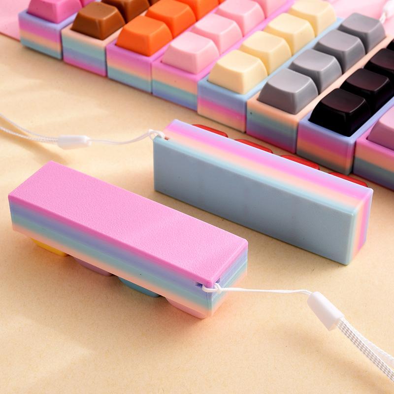 Portable Stress Relief Toy with Button Lanyard Anti-Anxiety Fidget Toy for Adults Kids Office Travel Pressure Alleviation
