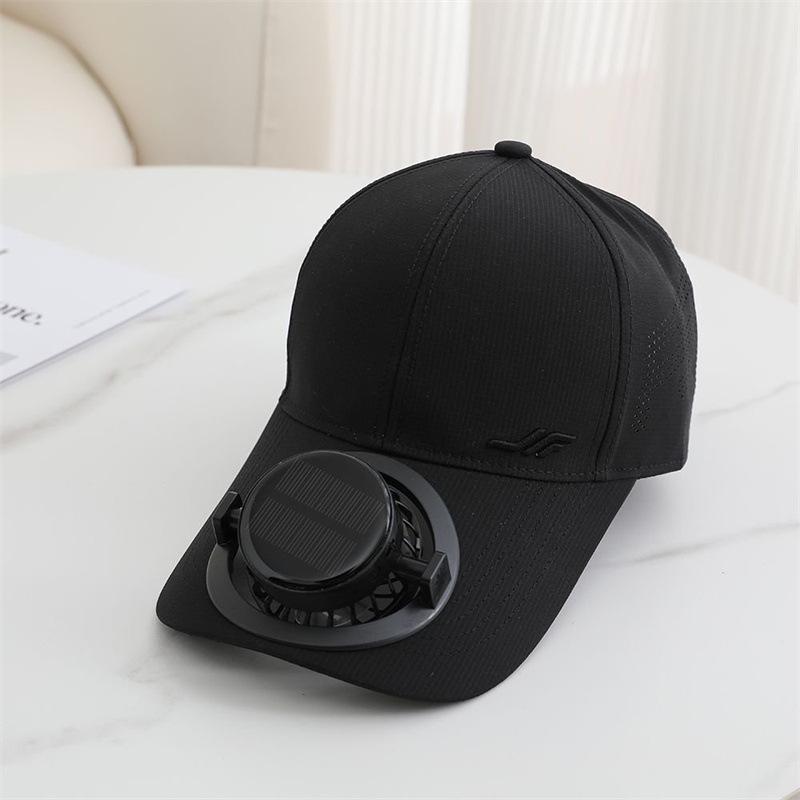 New Solar Charging with Fan Baseball Cap Summer Long Brim Breathable Sun Protection Couple Sunshade Cap