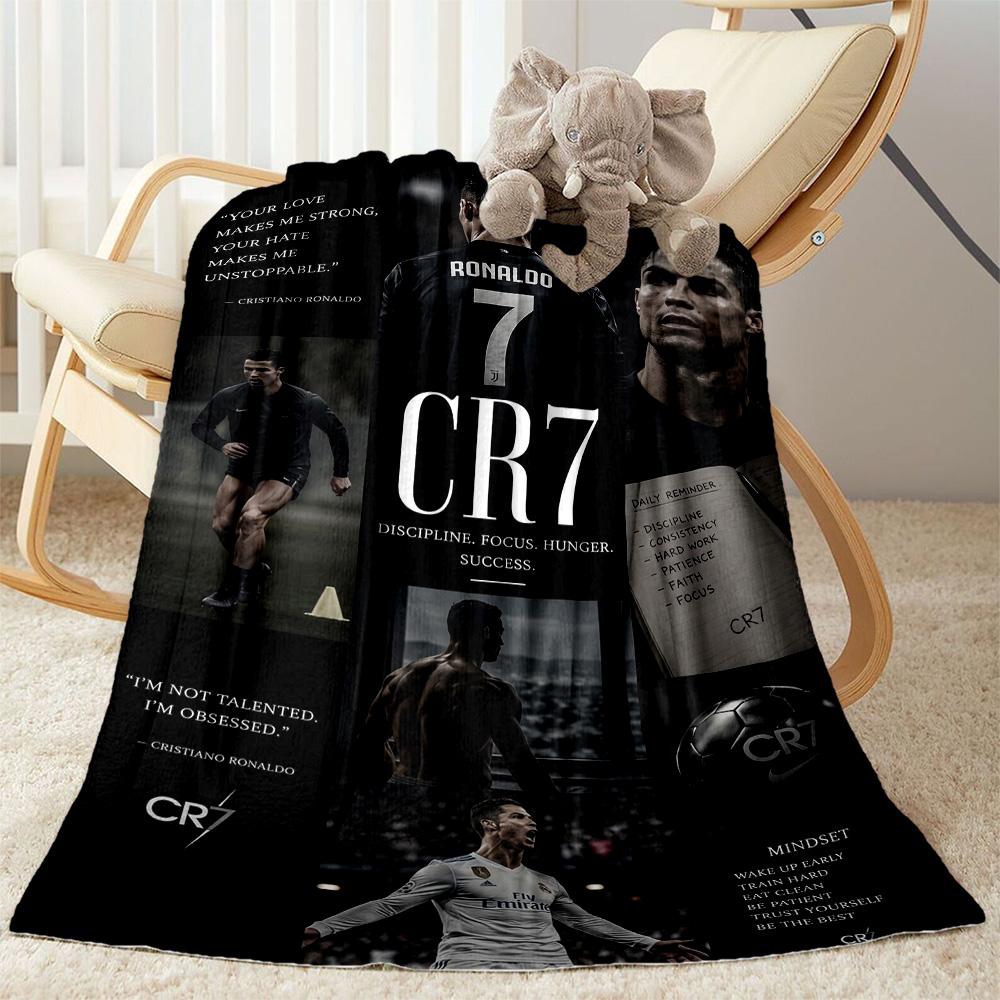 Ronaldo's Iconic Number Seven Blanket Ultra-Soft Suitable for Office Chair Livingroom Chair Four Seasons Universal Digital Print