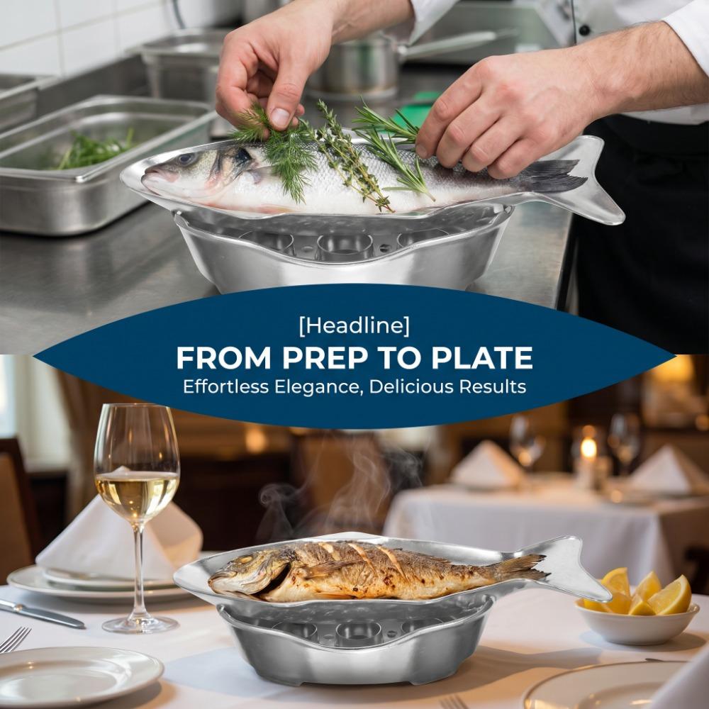Uniform Heating Fish Shaped Serving Pan Fish Shaped Grilled Fish Plate  Grilling Various Dishes S