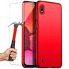 Protective Case - PROSHOP - Samsung Galaxy A10 - Liquid Silicone - Pack 2 Tempered Glasses - Red