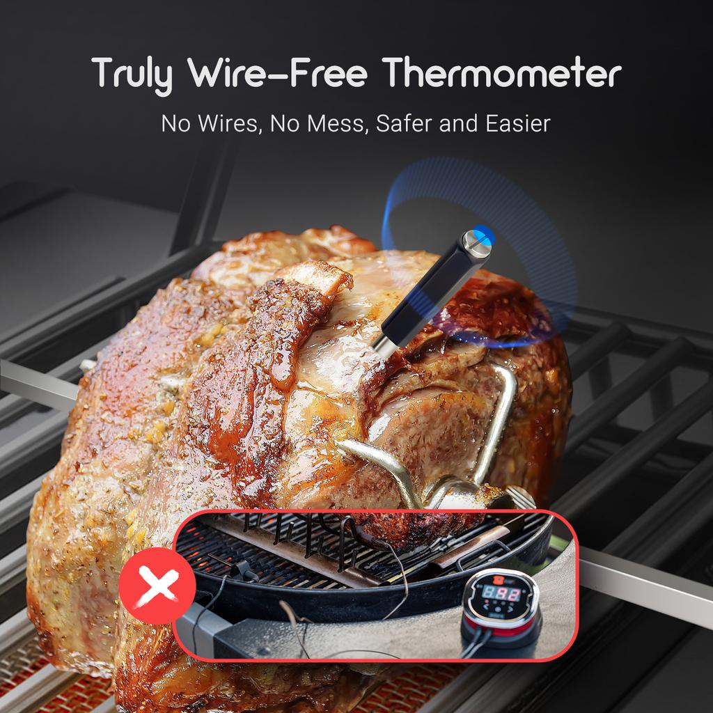 Smart Oven Thermometer 30m Bluetooth-Compatible Control Temperature Meat Thermometers For Stove Grill Sous Vide Smoker
