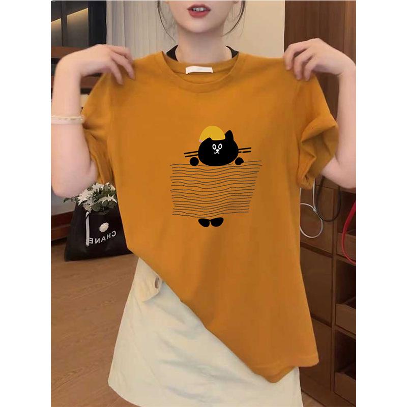 2026 Women's Fashionable Pure Cotton Short-Sleeve T-Shirt: Casual, Versatile, Stylish Summer Top