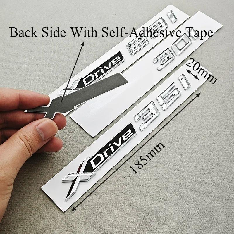 BMW X1 X2 X3 X5 X6 F15 F16 F25 F30 Logo Cromato Emblema XDrive Distintivo Baule Auto 18i 20i 23i 25i 30i 35i 40i 45i 48i Accessorio ut2