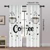 2pcs, Creative Curtains Two cups of coffee Machine Washable Fabric (without rod) Decorations Outdoor Ldeal for Bedroom, Living
