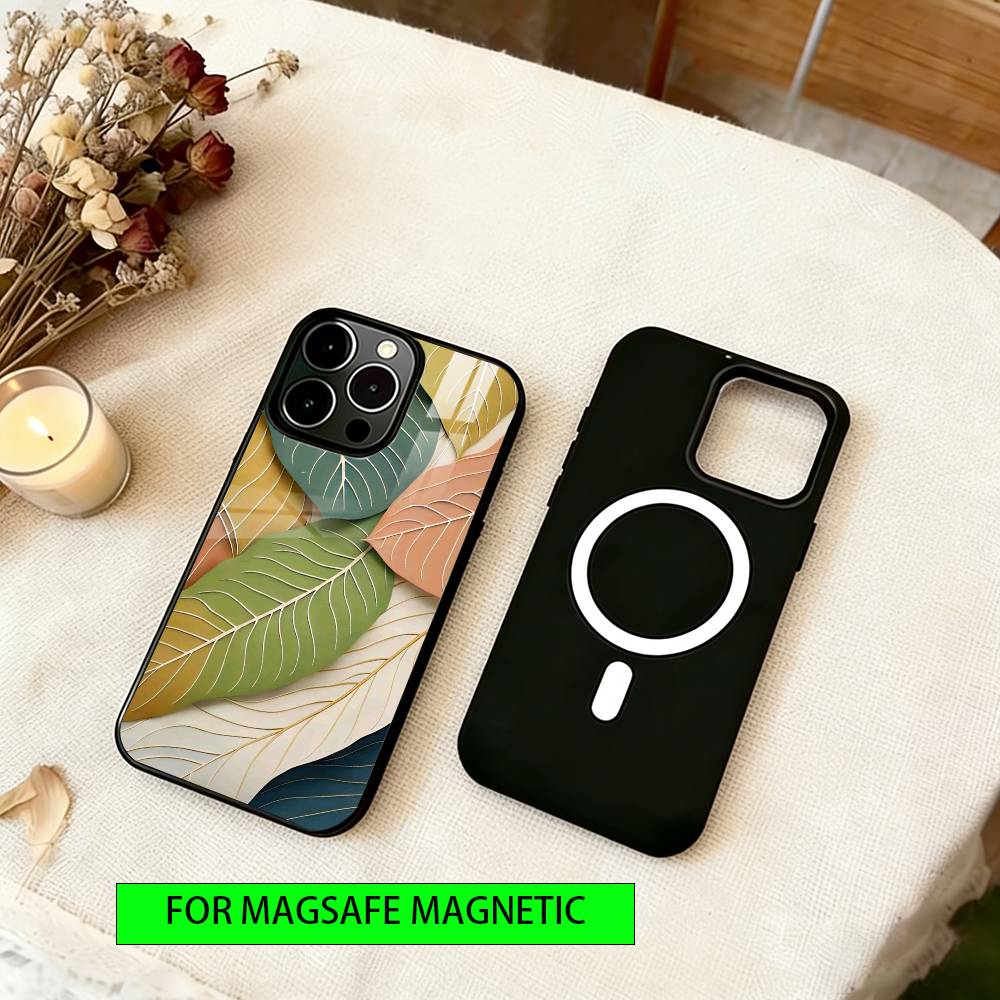 Colorful leaves Phone Case For iPhone17,16,15,14,13,12,11 Plus,Pro Magnetic For Magsafe Wireless Charging