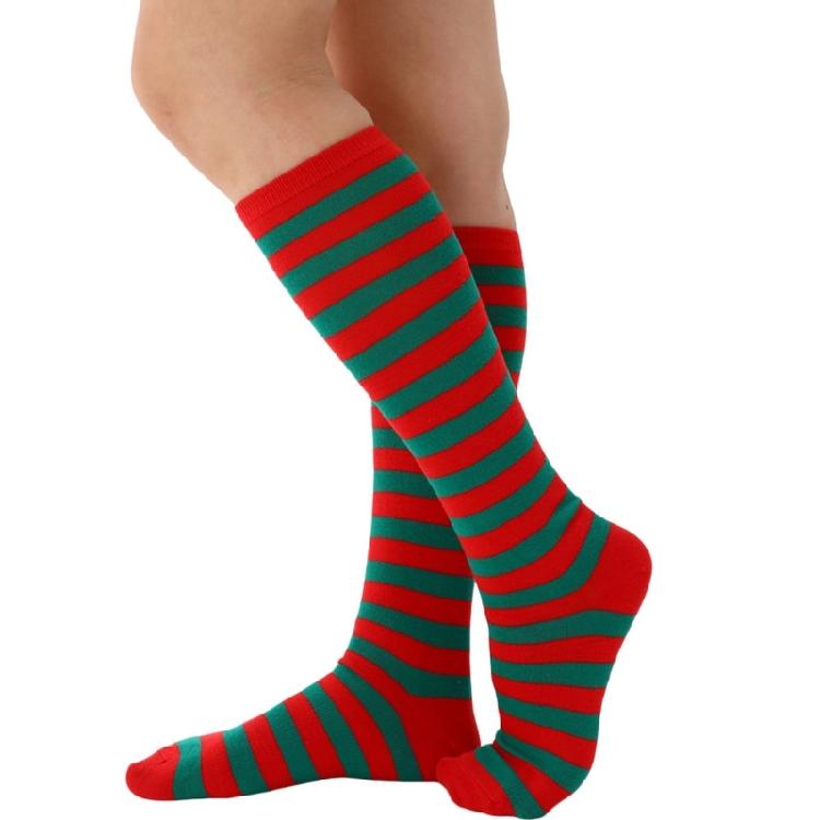 Gestreifte Kniestrumpfe Gestreifte Schlauchstrumpfe Strumpfe Lange Stiefelsocken für den täglichen Gebrauch, Halloween Cosplay Party Kostüm