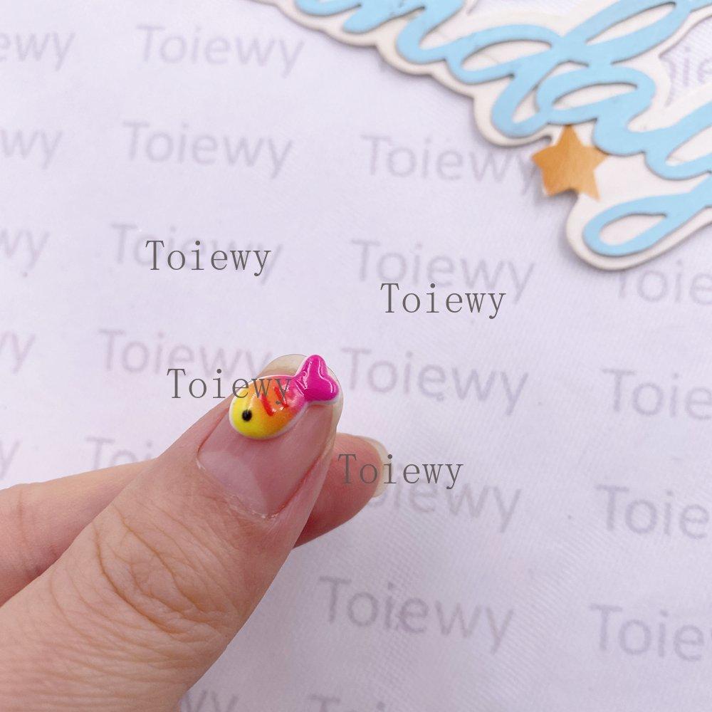 50Pcs Resin Cute Colorful Mini Fish Flatback 2D Cartoon Nail Art Stone DIY Jewellery Scrapbook Crafts Decor Applique Accessories