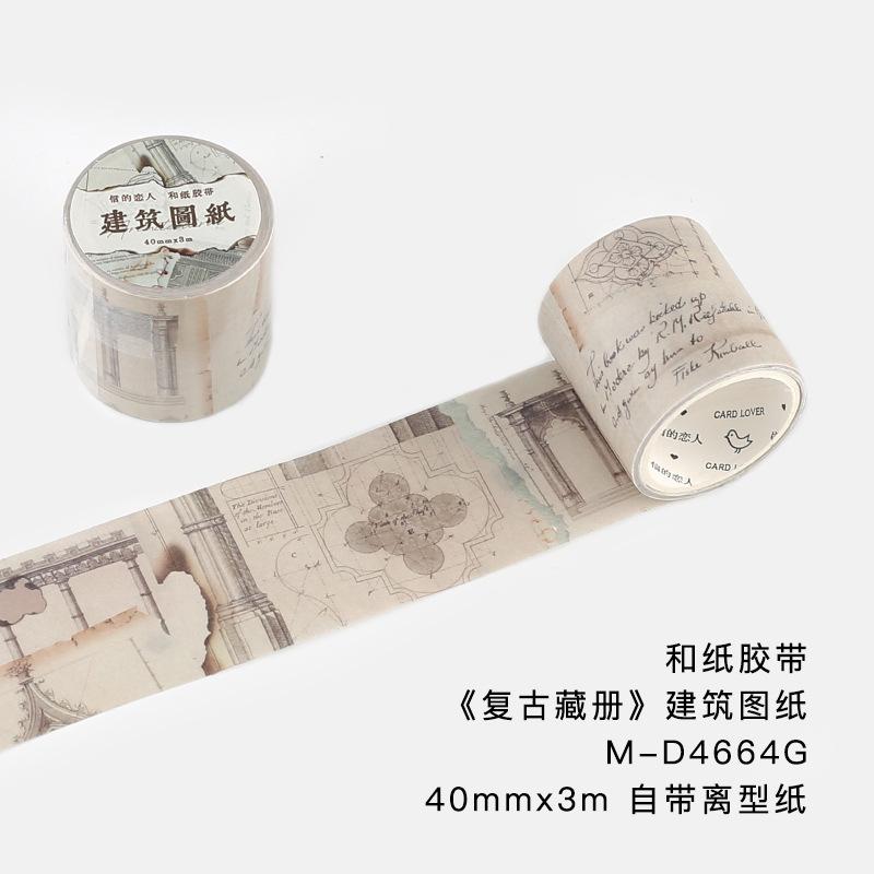 1roll/4x300cm Vintage-Themed Washi Tape Stickers, Classic Pattern Design for Journal Embellishment, Scrapbooking tape