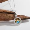 Vintage Multi-Colored Gemstone Necklace S925 Sterling Silver Inlaid With Natural Topaz Garnet Collarbone Chain Accessories For Women