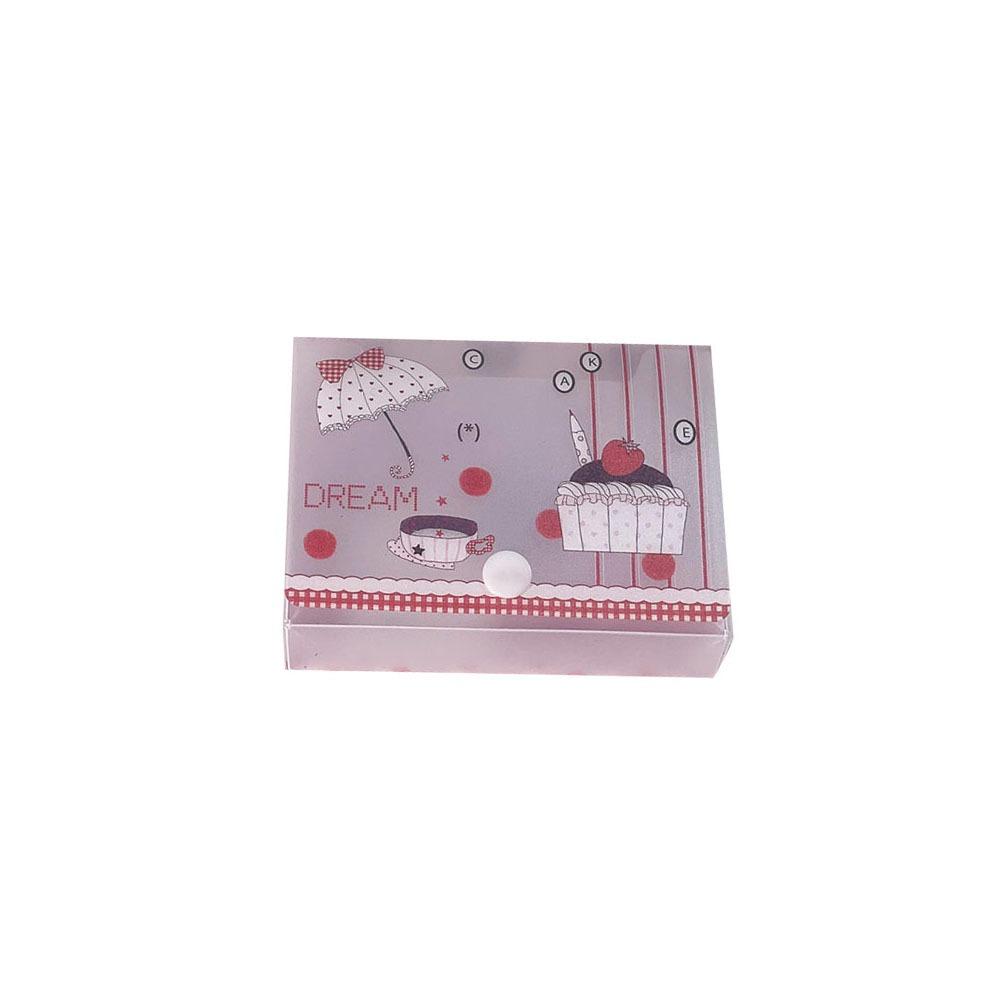 

Rectangular Shape Storage Box Frosted Texture Cards Box Collection Box for Storing Jewelry Red Dot