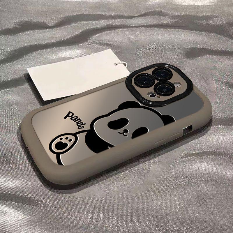 Applicable To Apple 16 New 14plus Matte 13 Silicone 12mini Cartoon Panda 15promax Mobile Phone Case