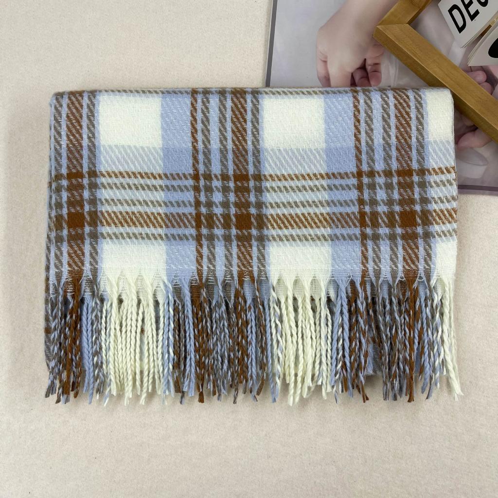 Stylish British Retro Plaid Scarf Women Man Fall Winter Korean Version Iimitation Cashmere Soft Warm Scarves Male Female Muffler