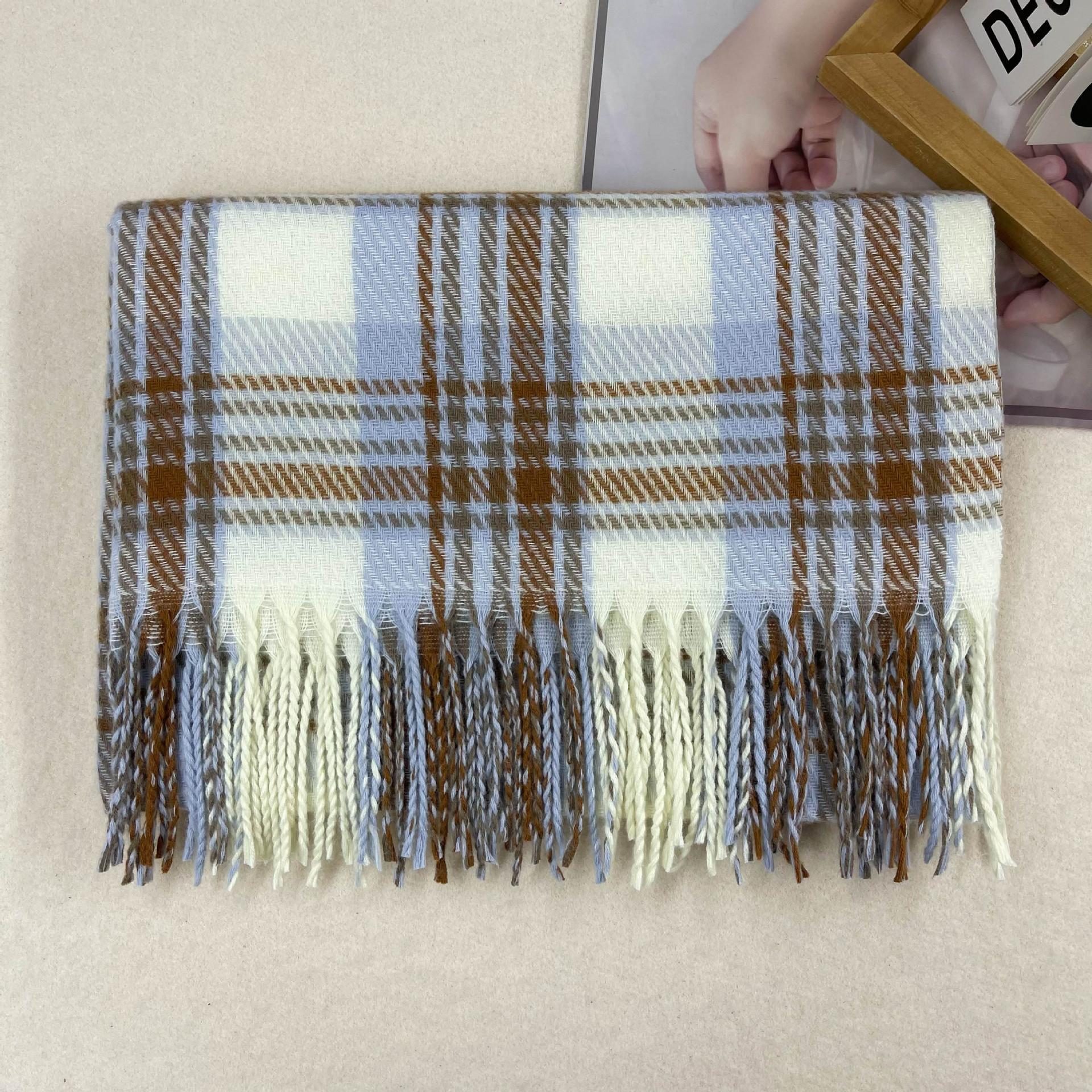 

Stylish British Retro Plaid Scarf Women Man Fall Winter Korean Version Iimitation Cashmere Soft Warm Scarves Male Female Muffler