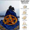 1Pc Golden Star Ornament Flannel Blanket, Soft And Comfortable, Casual Warm, Camping Travel, Christmas, Halloween Xmas Gift. G152