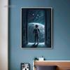 Astronaut In Flowers Canvas Painting Cosmonaut and Planet Posters Prints Modern Wall Art Pictures for Home Kid Beroom Decoration